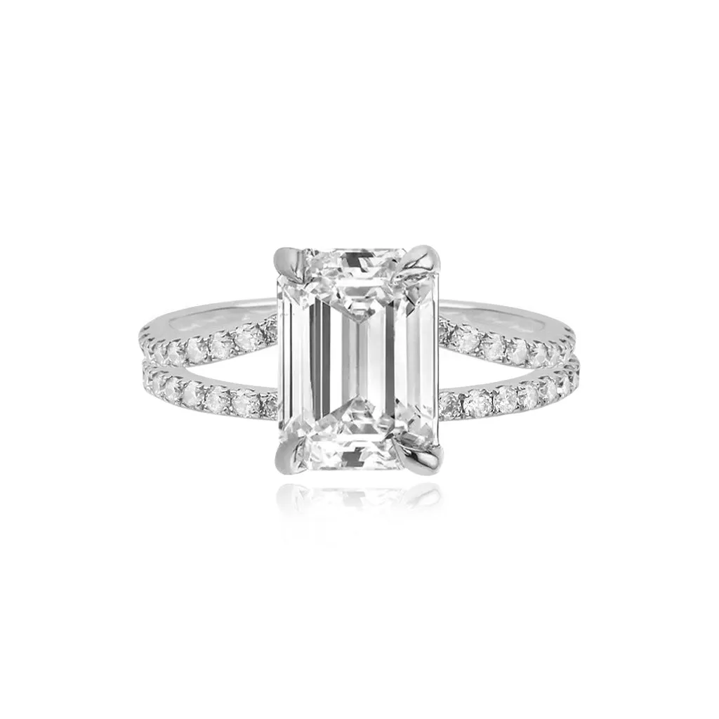 Diamond Pave Split Shank Engagement Ring