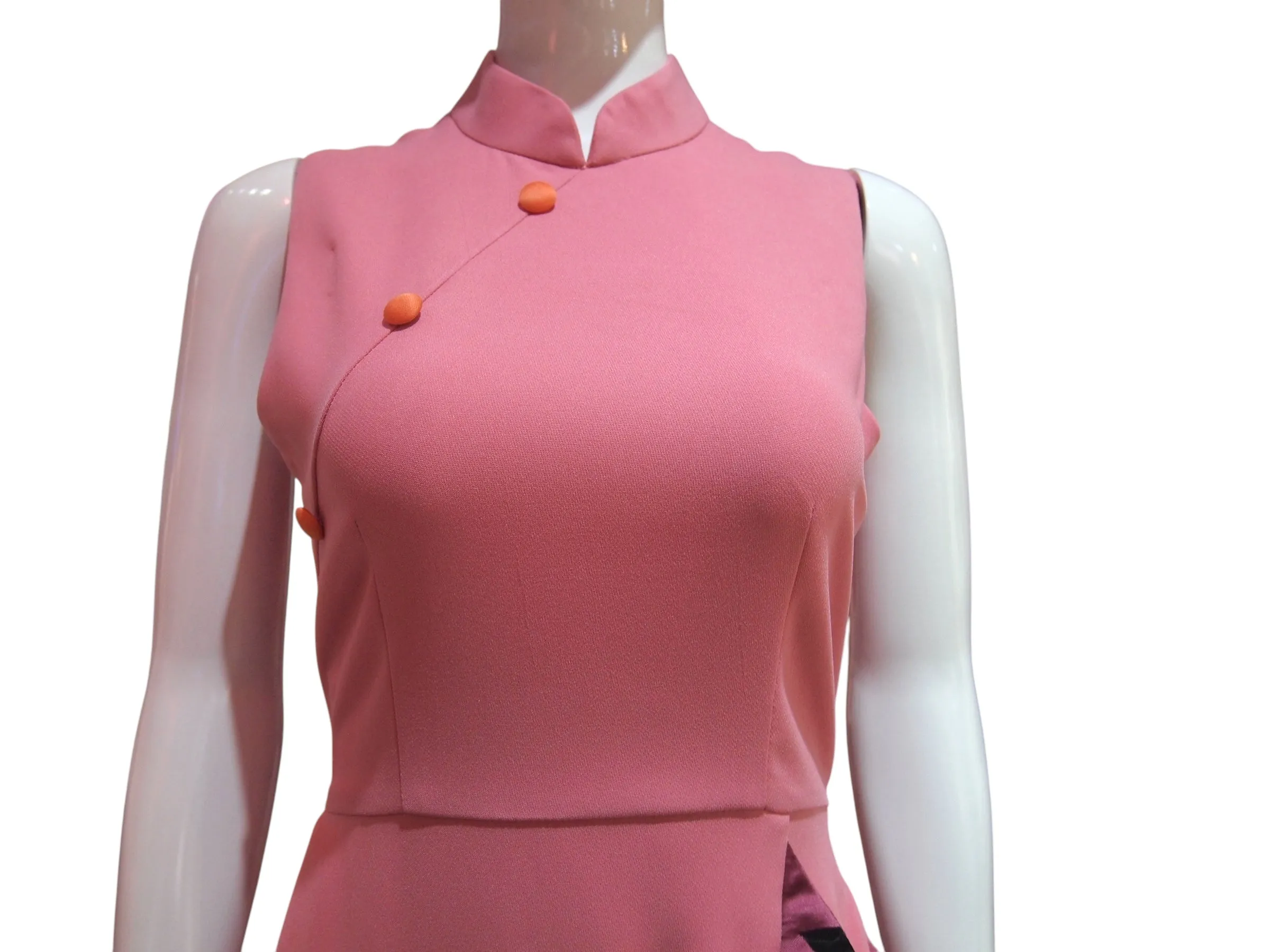 FLUTTER HEM - SILK BROCADE   SILK COTTON HANDMADE MODERN COTTON CHEONGSAM