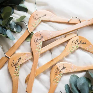 Geo Floral Personalized Wooden Hangers