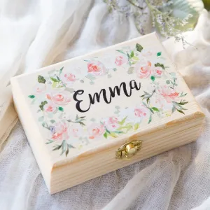 Personalized Floral Jewelry Box