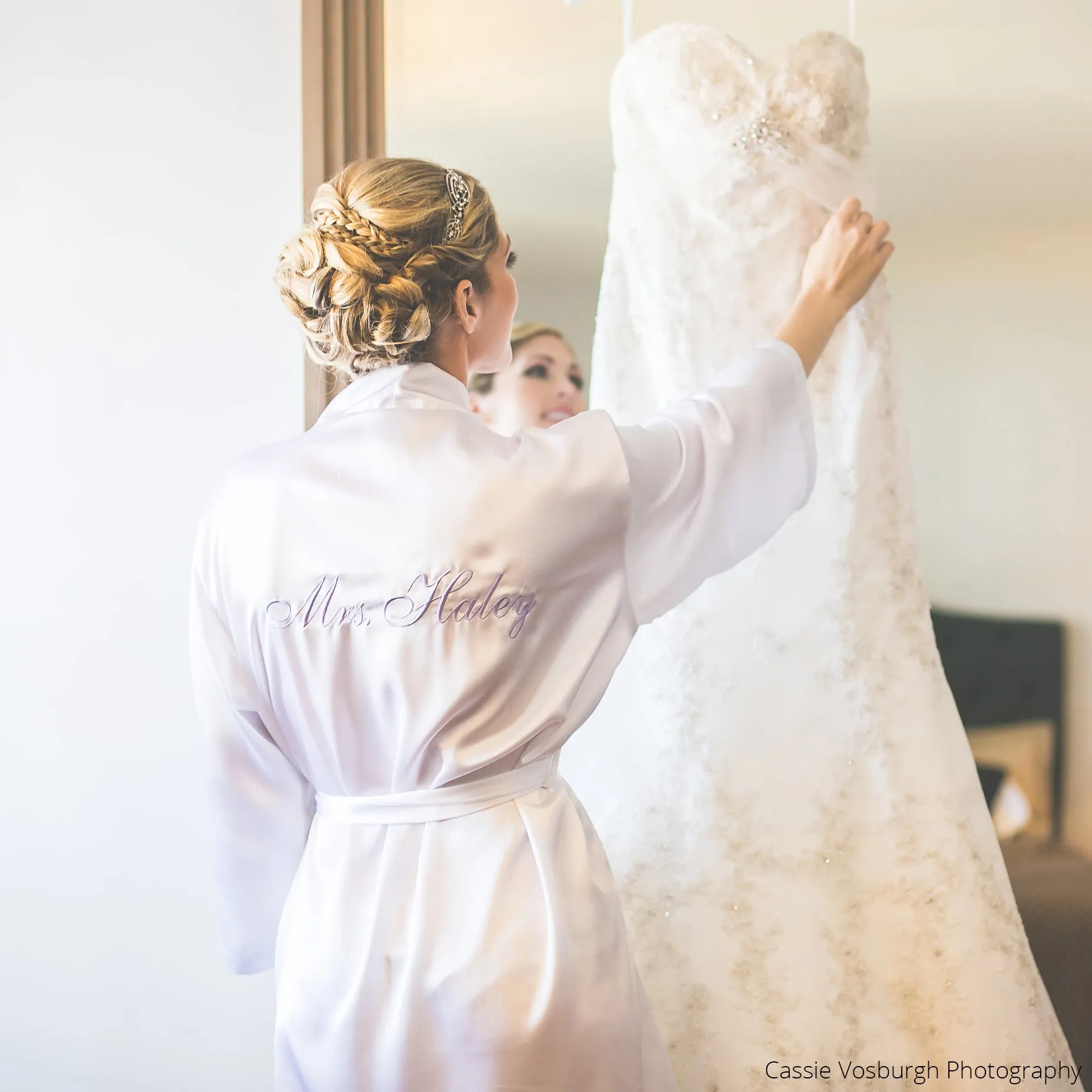 Personalized Mrs. Satin Bridal Robe with Monogram