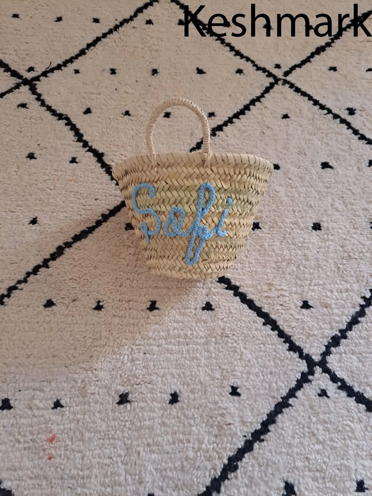PERSONALIZED straw Moroccan basket, bridal shower bags, customized straw bags, custom beach bag, straw tote, embroidered bags, Easter bag
