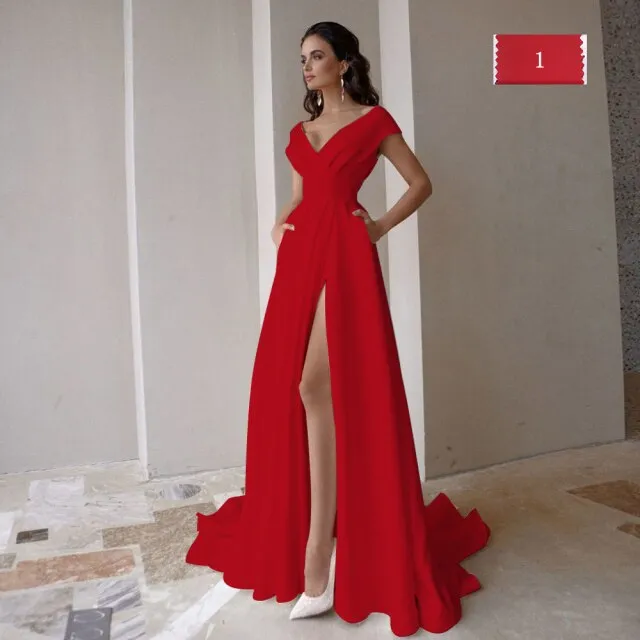 Sexy V-Neck A Line Wedding Dress